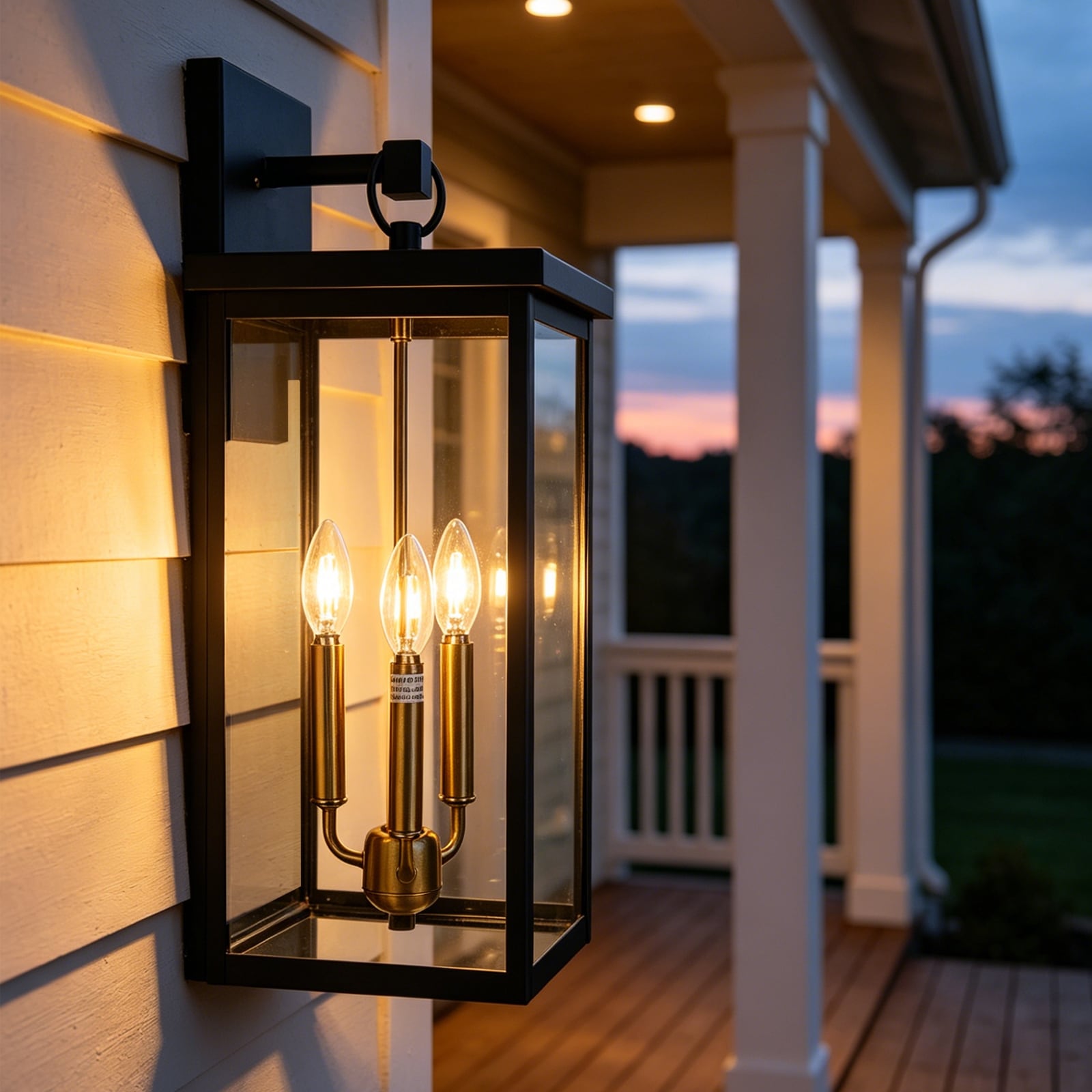 Outdoor Life Black 1-Light Wall Outdoor Sconce 22 in. Hardwired with Bulb Not Included
