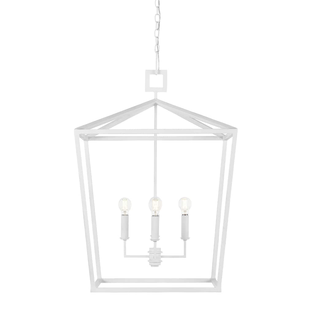 Currey & Company Denison White Grande Chandelier - 48"h x 32"w x 32"d