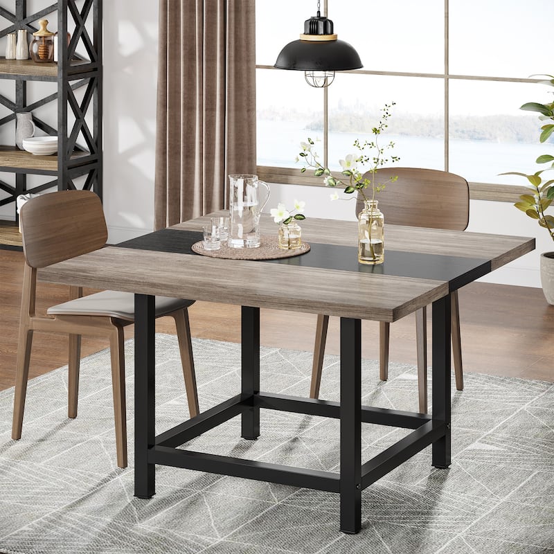 Rustic suqare dining kitchen room table for 4 ，dinner table for small space