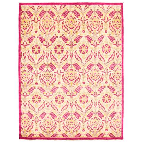 ECARPETGALLERY Hand-knotted Lahore Finest Collection Pink Wool Rug - 8'3 x 10'5