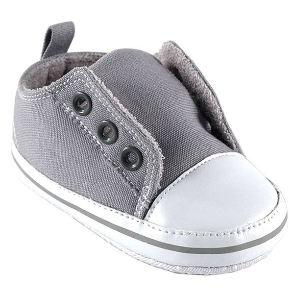 slide 1 of 1, Luvable Friends Baby Unisex Crib Shoes, Gray 0-6 Months - Gray