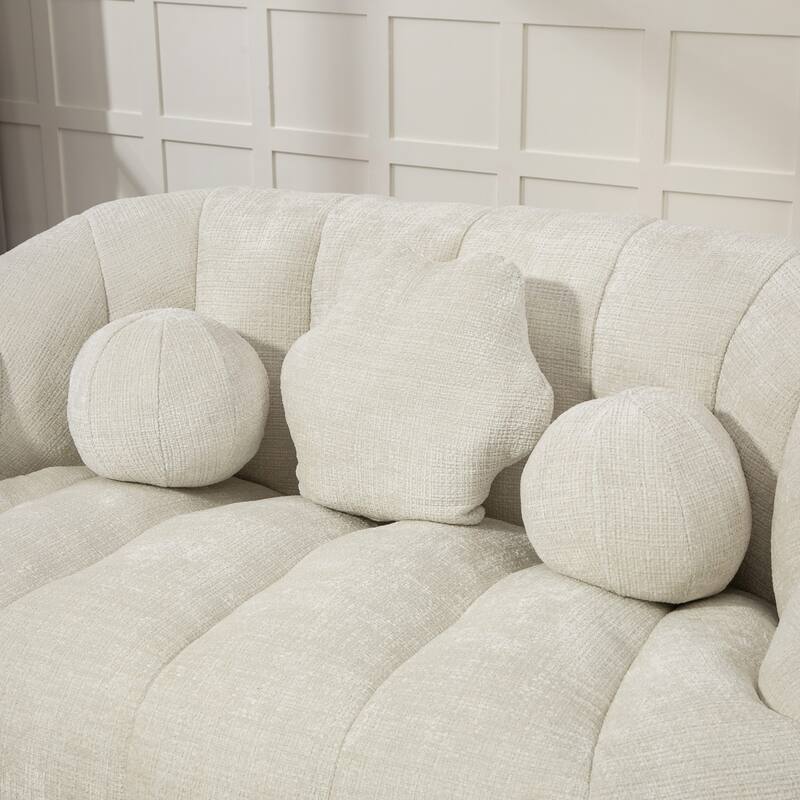 HOMEFUN Chenille Upholstered Durable Comfort Lounger Bean Bag Lazy Sofa