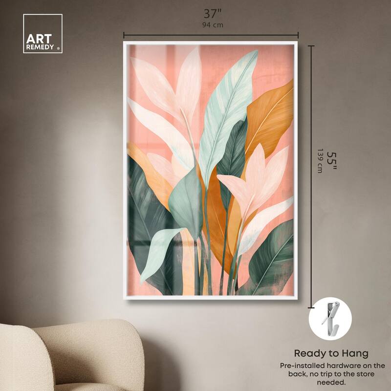 Peach and Palm Shadowbox by Art Remedy