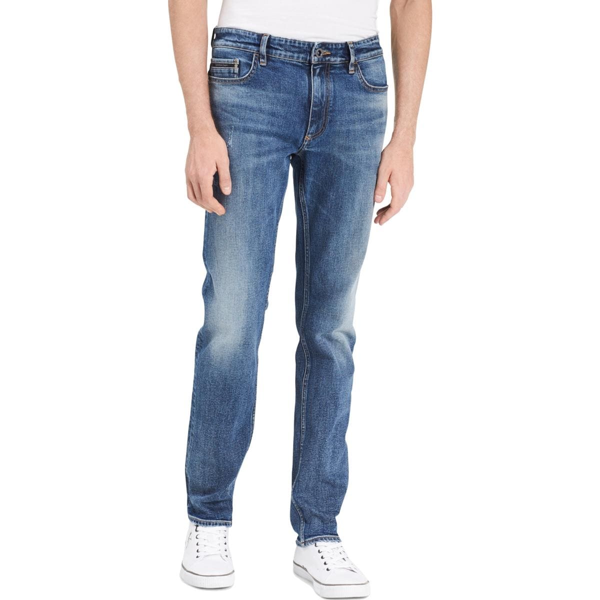 calvin klein mid rise straight jeans
