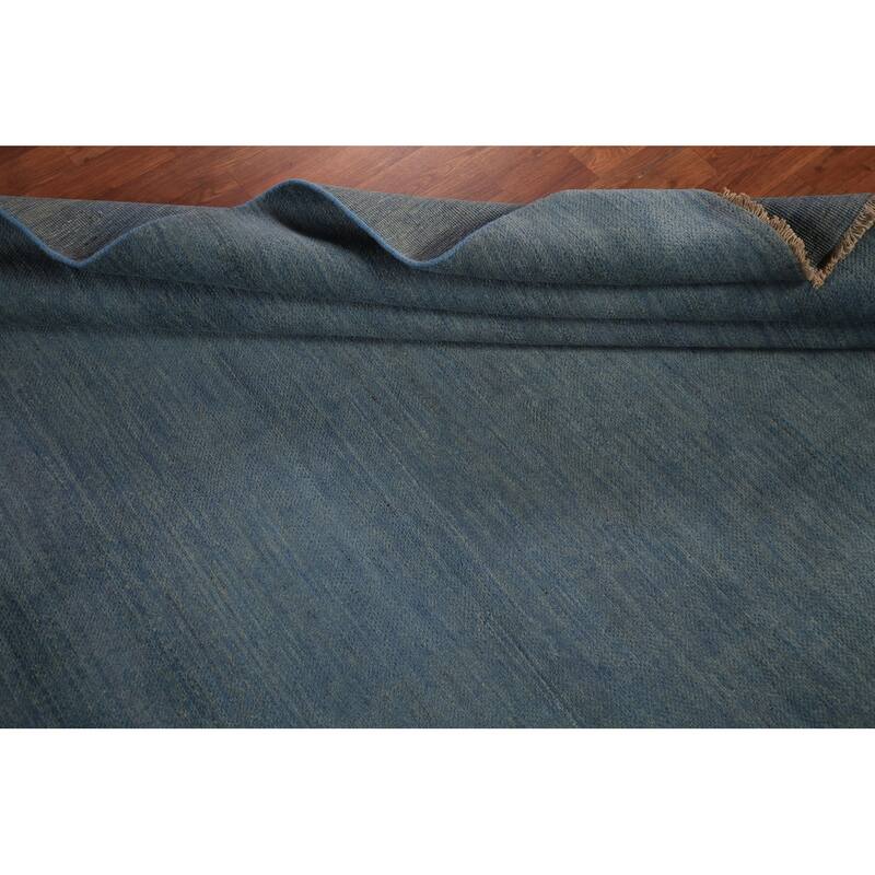 Blue Modern Gabbeh Oriental Area Rug Hand-Knotted Wool Carpet - 6'6" x 9'6"