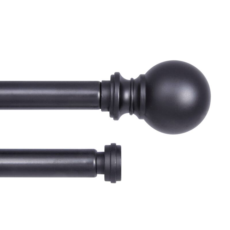 Kenney® Wakefield 5/8" Standard Decorative Window Double Curtain Rod, 36-66", Black - 36-66" - Black