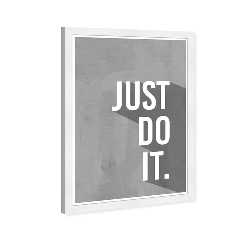 Wynwood Studio Prints Typography and Quotes Just Do It Gray and Modern & Contemporary Wall Art Canvas Print