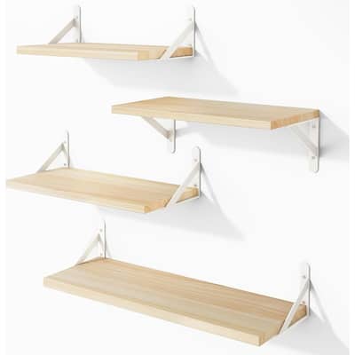 Floating Shelves for Wall, Different Sizes Walnut Wall Shelves - 4.3"D x 6.1"W x 16.5"H