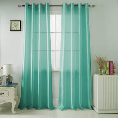 Nancy Faux Silk Grommet Window Curtain Panel - 84 or 95 inch