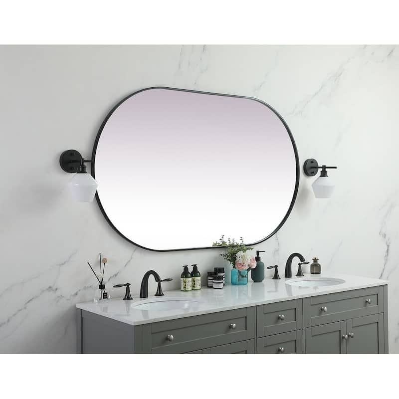 Indigo Home Metal Frame Oval Mirror 36x60 Inch
