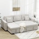 preview thumbnail 10 of 16, HOMCOM Sectional Sleeper Sofa, Linen Fabric L Shaped Couch with Pull out Bed, Reversible Storage Chaise, 3-seat, Dark Grey