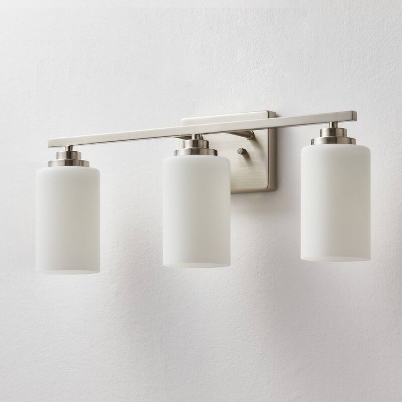 KAWOTI 3-Light Dimmable Bathroom Vanity Light with Frosted White Glass