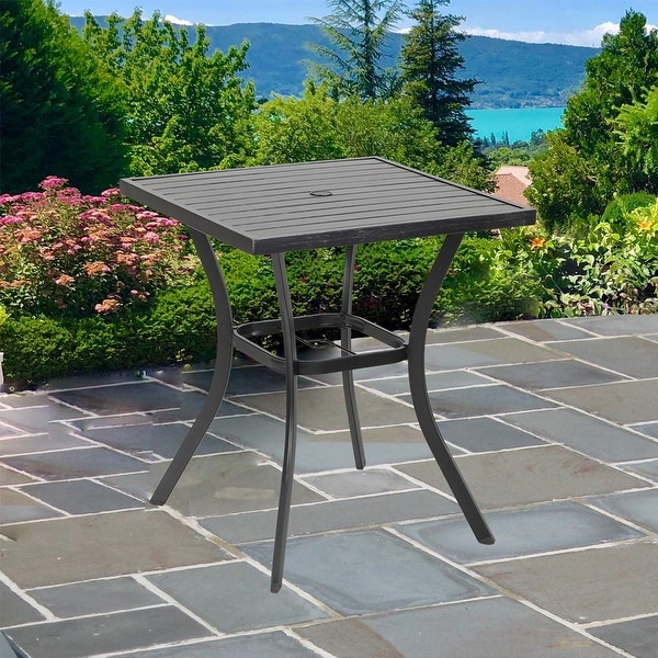 Phi Villa Outdoor Patio 31" Square Height Bar Table with Umbrella Hole - 36" Height Coating Old Craft. Opens flyout.