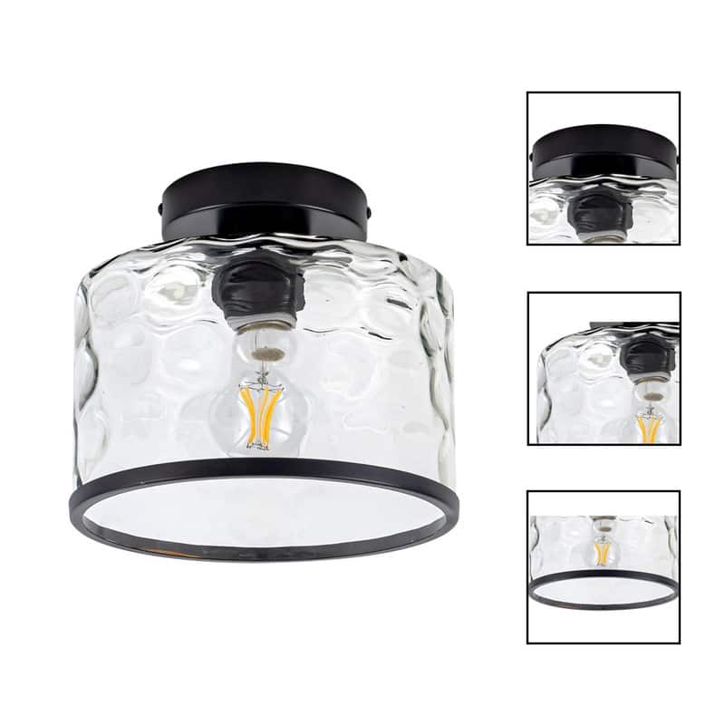 Mid century kitchen flush black Crystal ceiling mount glass, metal modern bright ceiling lights - N/A