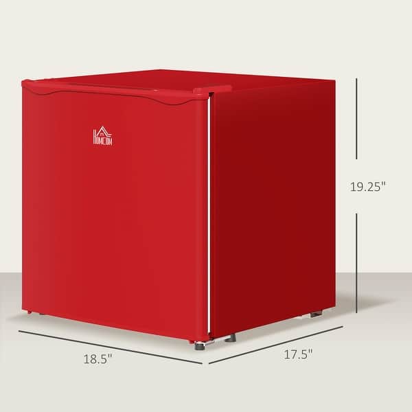 slide 2 of 5, HOMCOM Mini Freezer Countertop, 1.1 Cu.Ft Compact Upright Freezer with Removable Shelves, Reversible Door for Home Red