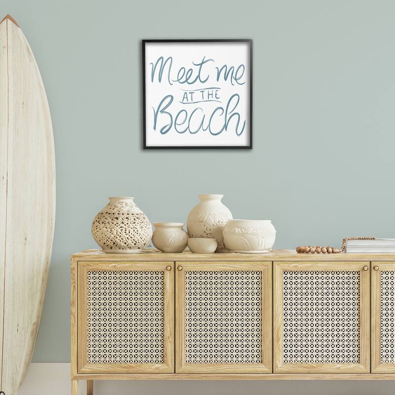 Stupell Minimal Meet At Beach Framed Giclee Art Design By SunDance Group