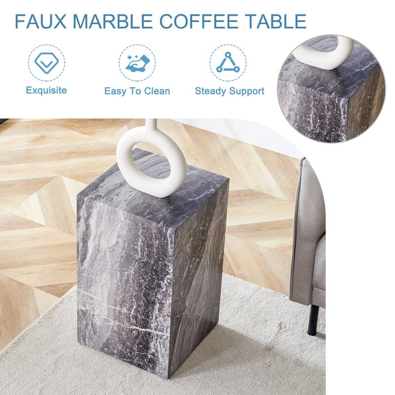 Elevate Living Space with Modern MDF Coffee Table,Which Showcases Gray Textured Patterns