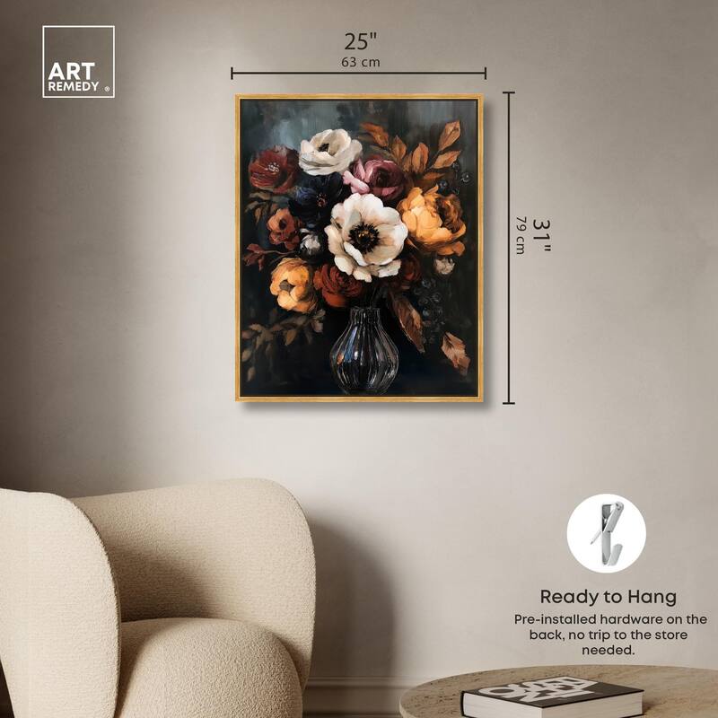 Velvet Night Bloom I Canvas by Art Remedy