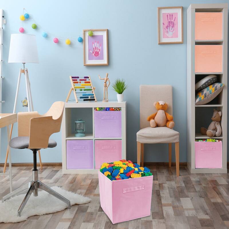 Home Storage Bundle - Foldable Pastel Drawer and Closet Bins, Lightweight Organization Solutions (6 Pack)