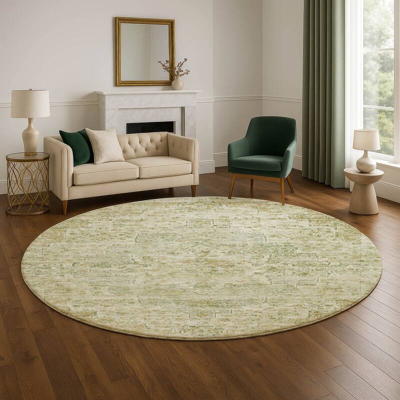 Premium Washable Super Soft Vintage Traditional Mayfield Rug - 8' x 8' - Sage