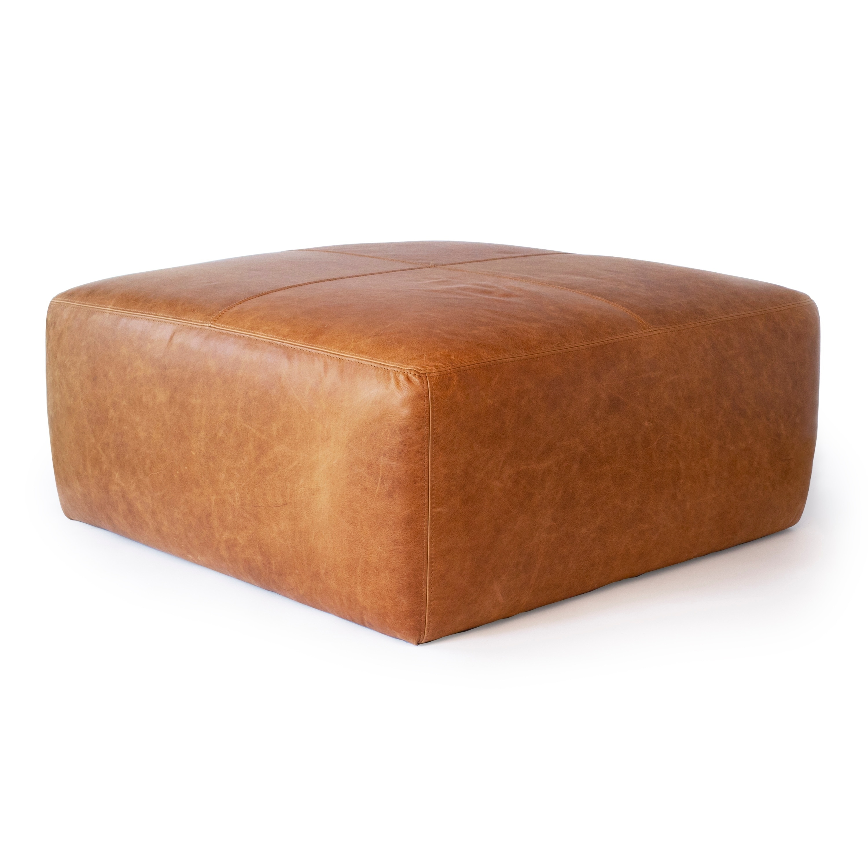 Strick & bolton sequoia on sale ottoman in cognac tan