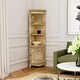 preview thumbnail 11 of 15, Dowling 24 in. W x 73 in. H Quarter Round Wood Corner Cabinet with 3 Open Shelves and 1 Lower Storage Cabinet