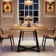 Small Dining Table for 4, 31.5 Inches Industrial Dinner Table with Metal Base