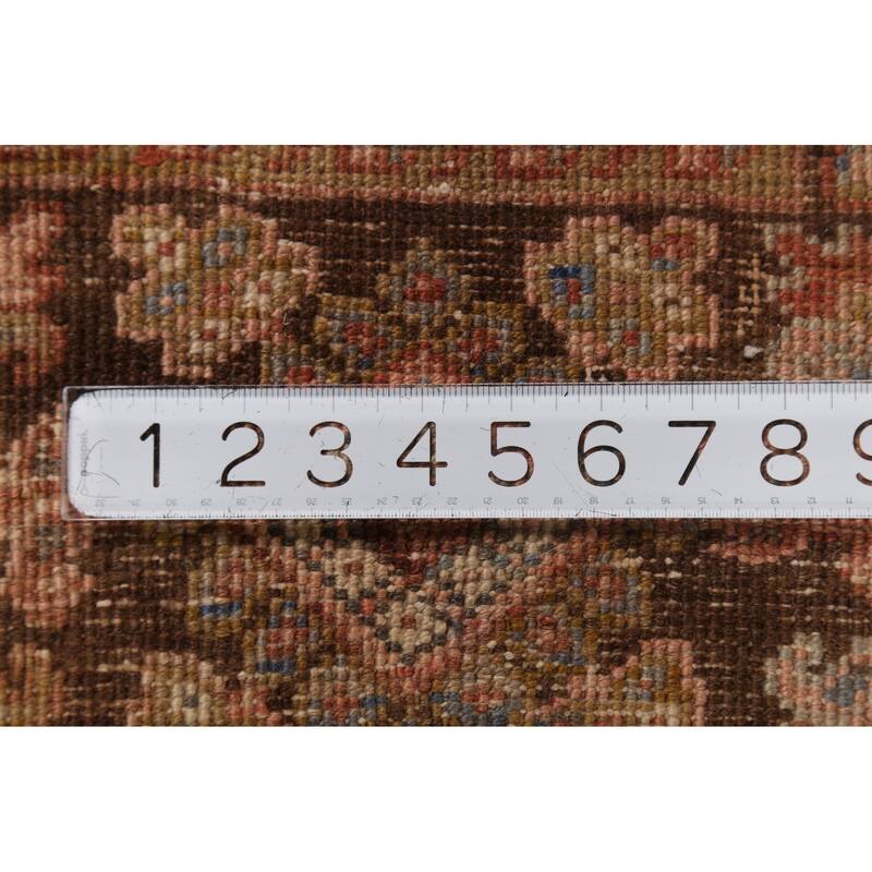 Orange Heriz Persian Vintage Area Rug Handmade Medallion Wool Carpet - 9'7"x 13'0"