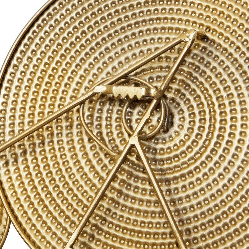 CosmoLiving by Cosmopolitan Metal Plate Wall Decor with Textured Circles - Gold or Black