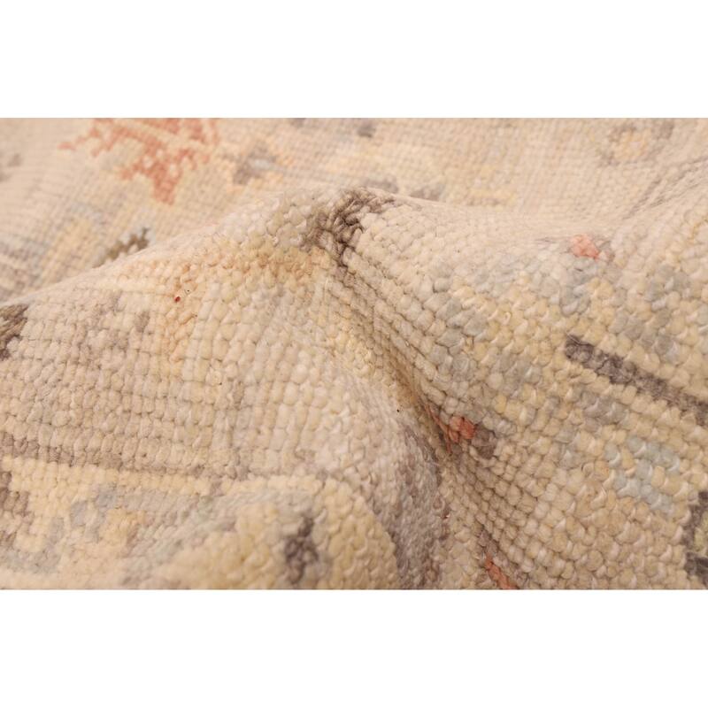 ECARPETGALLERY Hand-knotted Kavya Oushak Light Khaki Wool Rug - 5'11 x 8'11