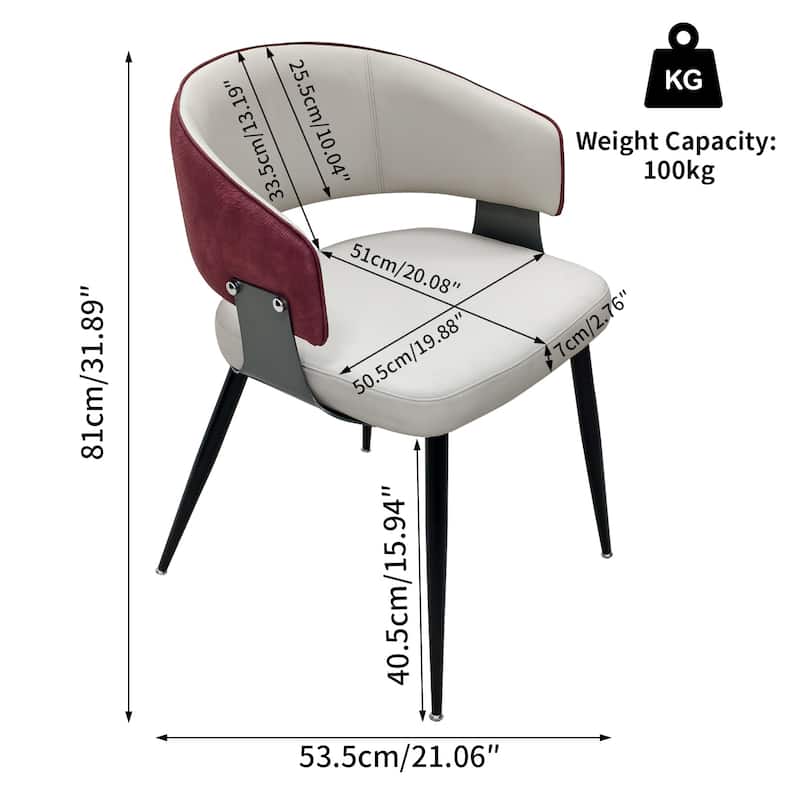 Dining Chairs Set Microfiber Leather Kitchen Dining Chairs Upholstered Padded Wide Seat