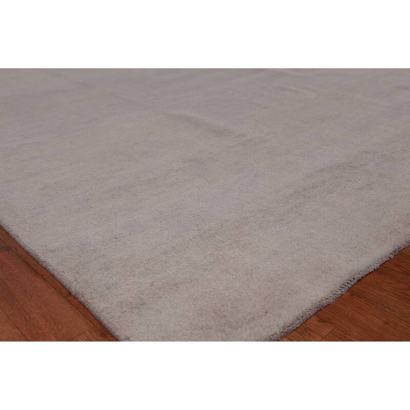 Hand Knotted Oriental 100% Wool Carpet Modern Solid Brown Gabbeh Area Rug - 13' 0'' X 10' 3''
