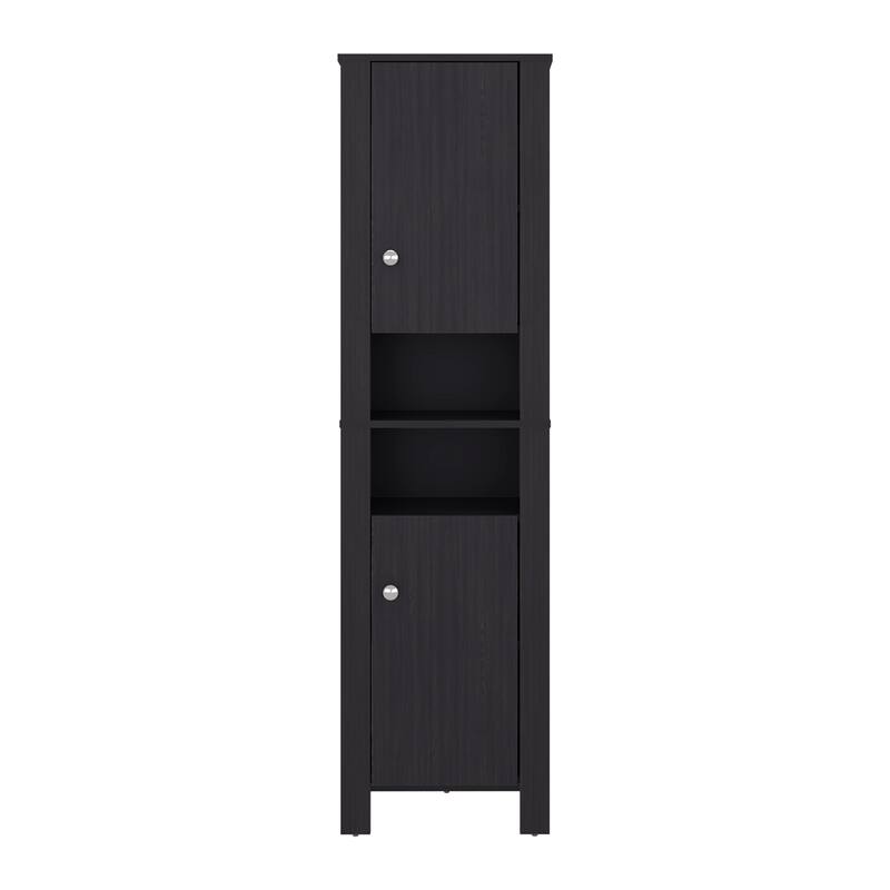 Bathroom Cabinet 63.3" H, 2 Doors, 6 Shelves, Black Wengue - Bathroom