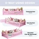 preview thumbnail 23 of 106, Twin/Full/Queen Size Floor Bed with Safety Guardrails for Kids, Wood Montessori Bedframe w/ Door, Children's Noiseless Beds