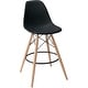 preview thumbnail 18 of 57, Counter Stool With Back Plastic Molded Wooden Eiffel Base For Kitchen Island Hotel Work High Chair
