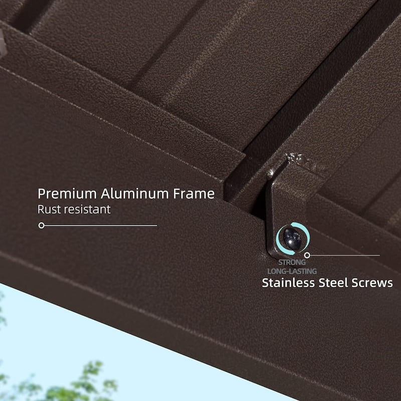 PURPLE LEAF 6ft x 8ft Hardtop Grill Gazebo Galvanized Steel Roof Outdoor BBQ Canopy, Bulbs included