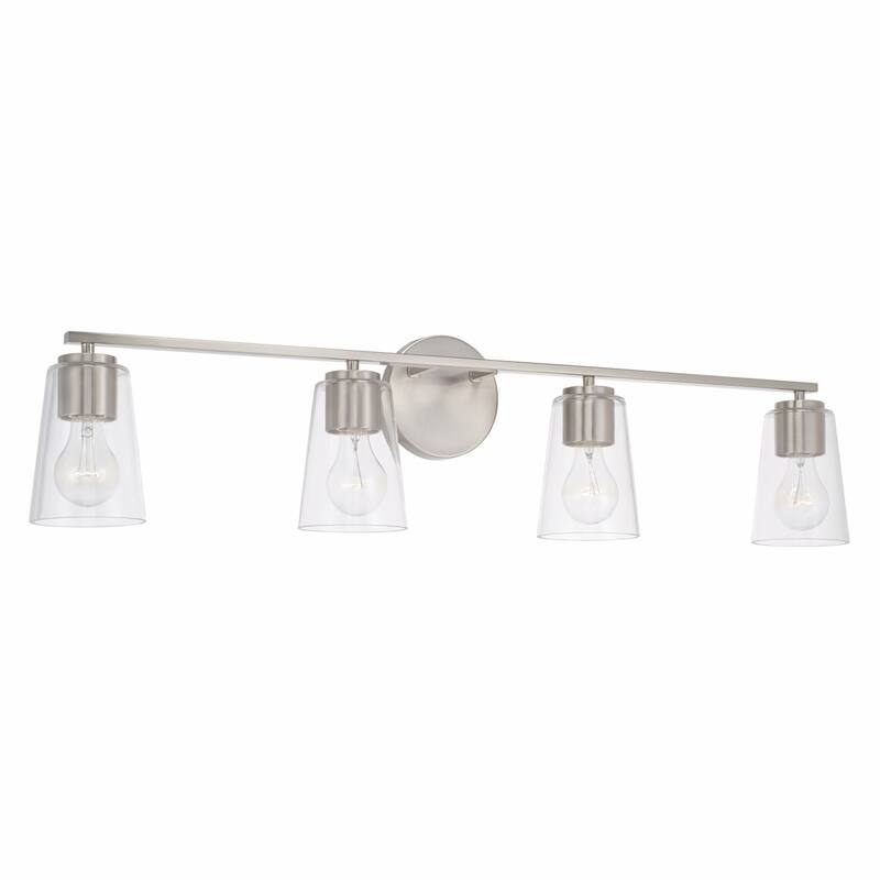 Portman 4-light Bath/ Vanity Fixture w/ Clear Glass - Brushed Nickel