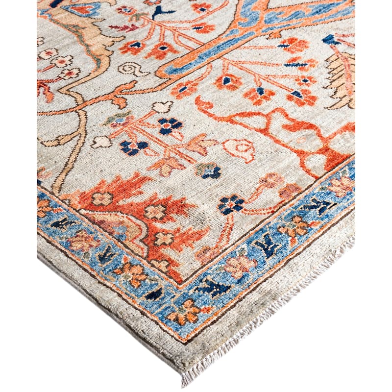Serapi One-of-a-Kind Hand-Knotted Area Rug - Gray - 8' 0" x 10' 0"