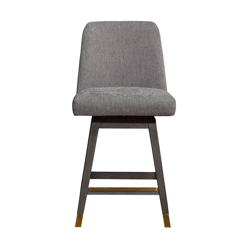 Amalie Upholstered Bar Stool, Swivel Counter Height Stool with Solid Wood Frame