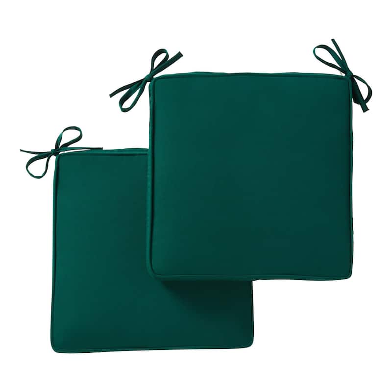 Sunbrella Indoor/ Outdoor 17-inch Square Corded Chair Pad (Set of 2) - Canvas Forest
