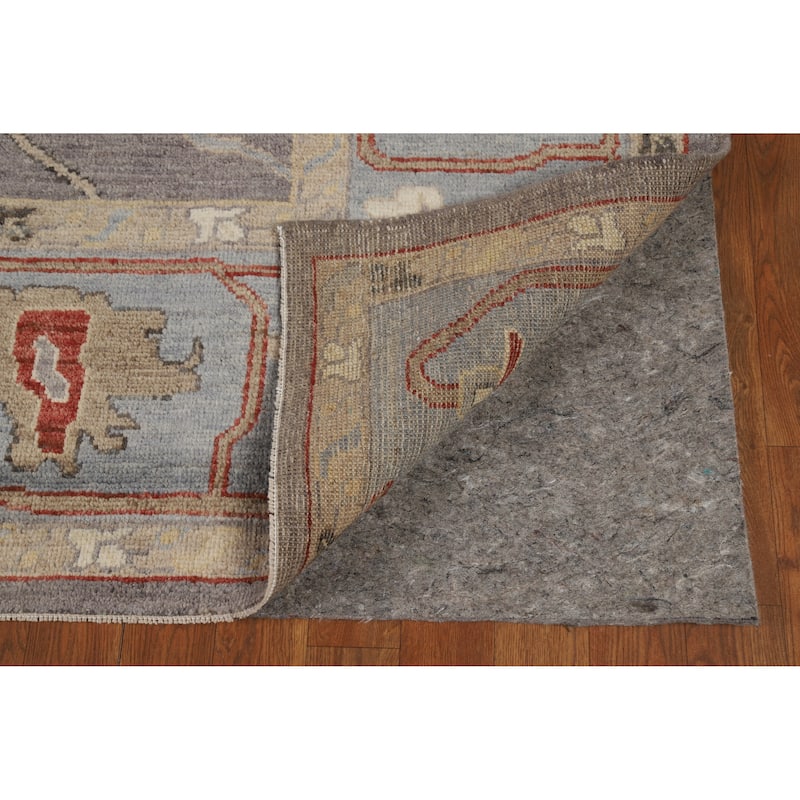 Hand Knotted Oriental 100% Wool Carpet Transitional All-Over Greys & Charcoal Oushak Area Rug - 9' 9'' X 8' 1''