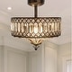 preview thumbnail 15 of 13, Silver Orchid Furey Bronze Tiered Glass Semi-flush Lighting Fixture - 14.75"L x 14.75"W x 15.25"H - 14.75"L x 14.75"W x 15.25"H Bronze