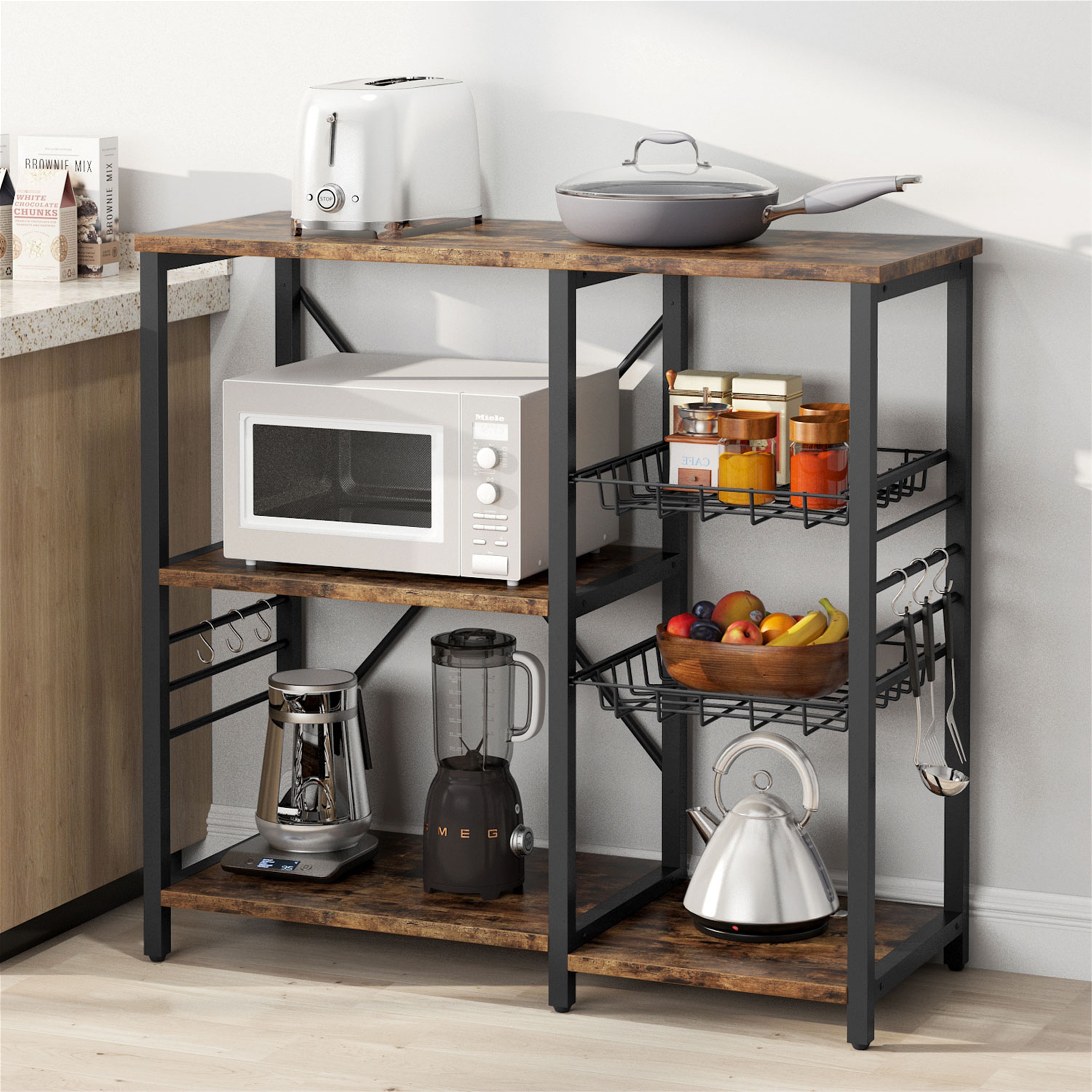 Kitchen Cart Baker S Rack Microwave Oven Stand Brown On Sale Overstock 32181782