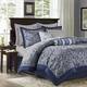 Madison Park Whitman Navy Paisley Jacquard 12-piece Bedding Set - King