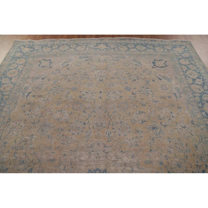Distressed Najafabad Persian Antique Area Rug Hand-knotted Wool Carpet - 8'4" x 12'2"