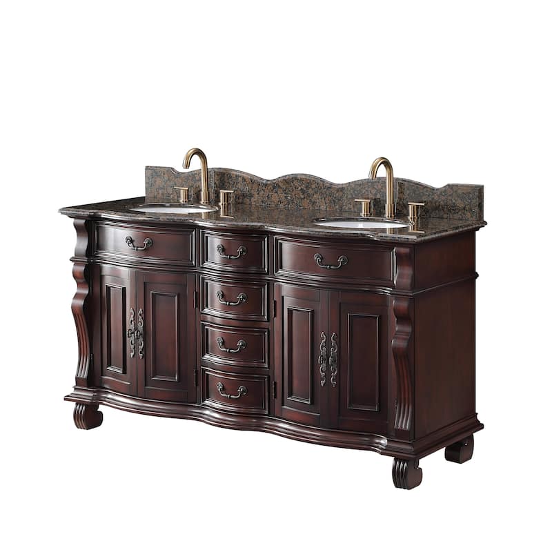 64" Timeless Classic style Hopkinton Double Sink Bathroom Vanity