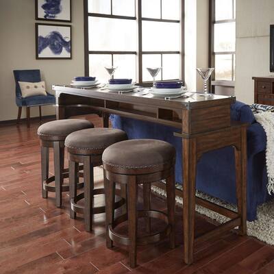 Aspen Skies Russet Brown Console Swivel Stool