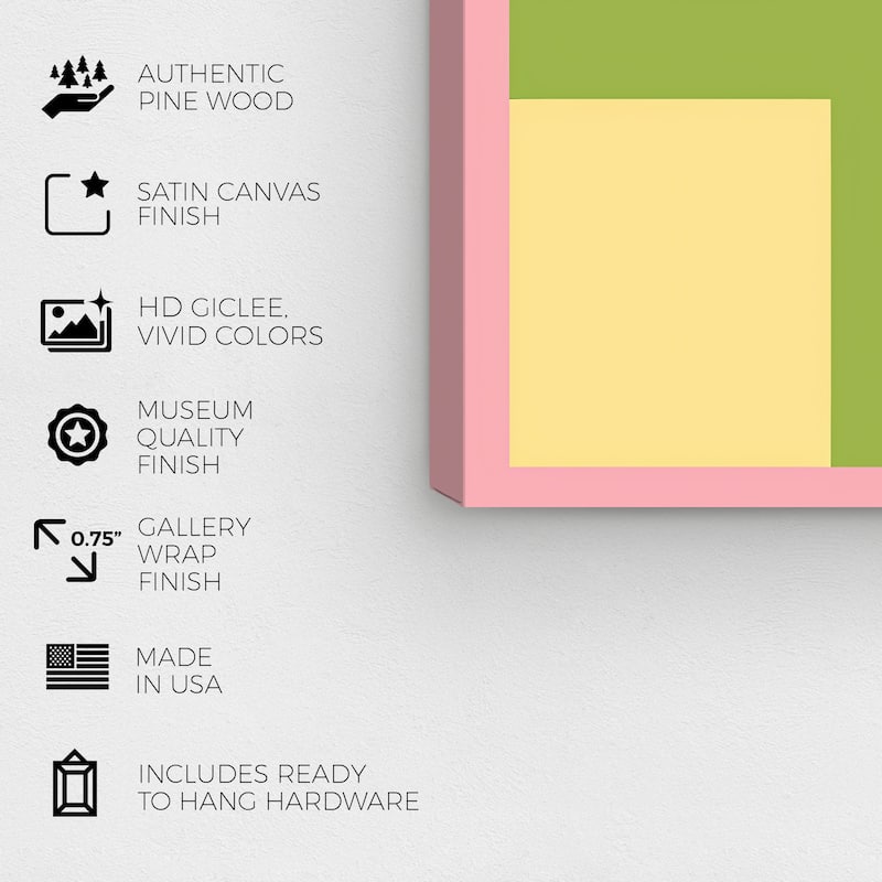 Wynwood Studio Canvas Abstract Art Deco Blocks Pink and Modern & Contemporary Wall Art Canvas Print
