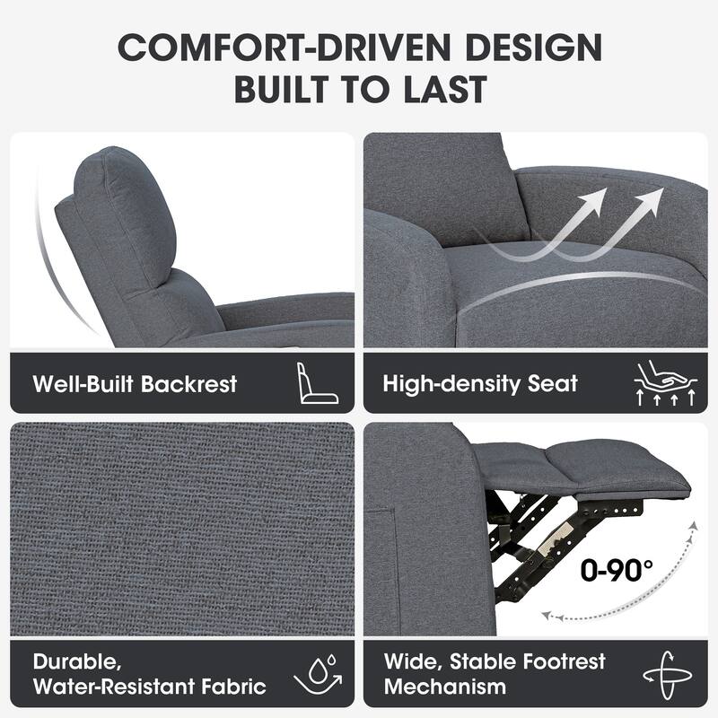 INK IVY Dakota Power Recliner 3-in-1 with Swivel, Glider, USB Ports