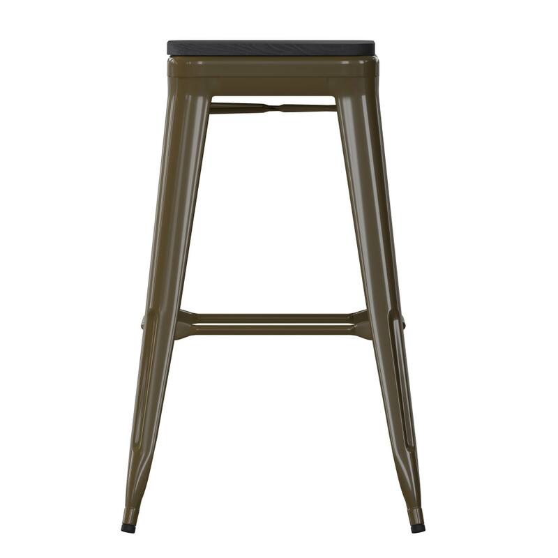 All-Weather Backless Commercial Bar Stool with Poly Resin Seat